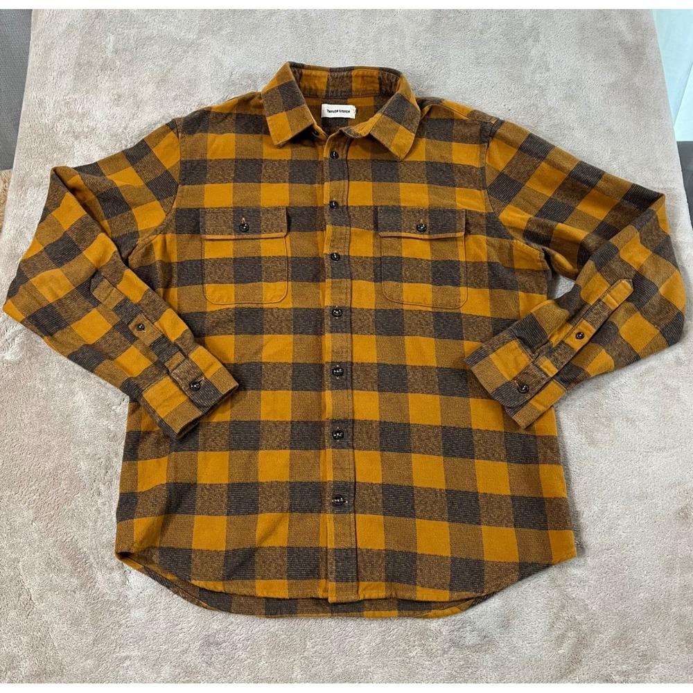 Taylor Stitch Shirt size 40/M Dark Brown 100% Cotton Button Up Long Sleeve EUC